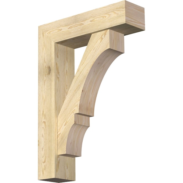 Ekena Millwork Balboa Block Rough Sawn Bracket w/ Offset Brace, Douglas Fir, 8"W x 30"D x 42"H BKT0806X30X42BOA05RDF - main
